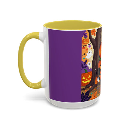 🎃🐈‍⬛ The Pumpkin Child’s Halloween Parade Colorful Mug – Whimsical Storybook Charm