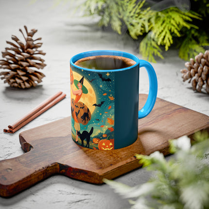🦇🎃 The Witch Of Batwing Pumpkin Hollow Colorful Mug – Moonlit Halloween Charm