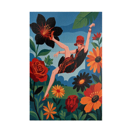 🌺✨ The Lady In The Fabulous Flowers Puzzle – Art Deco Floral Fantasy