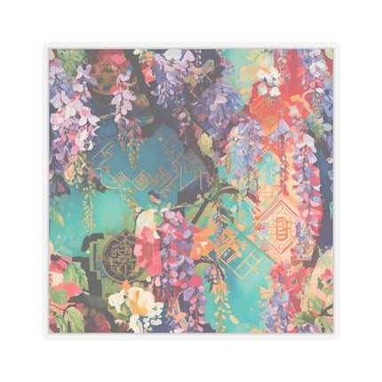 Golden Wisteria Symphony Kiss-Cut Stickers (4 Sizes)