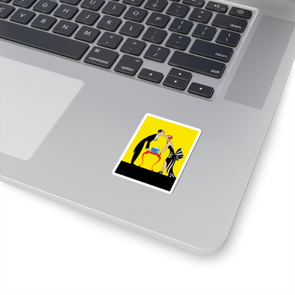 A Moment of Elegance: A Passionate Embrace Amidst Golden Splendor Kiss-Cut Stickers (4 Stickers)