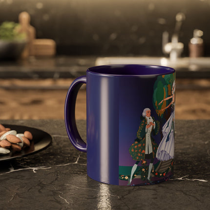 Moonlit Garden Waltz Colorful Mug (11oz, 15oz) – Rococo Romance, Garden Elegance & Enchanted Dance