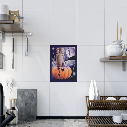 The Startled Pumpkin Ceramic Tile