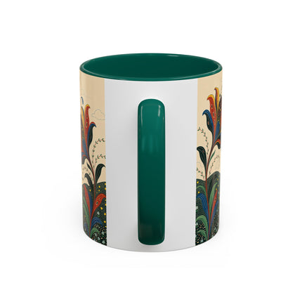 🌺🦋 The Enchanted Floral Voyage Colorful Mug – Art Deco Botanical Whimsy