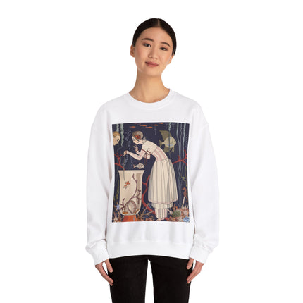 L'Etourdissant Petit Poisson (The Dazzling Little Fish) by George Barbier Heavy Blend™ Crewneck Sweatshirt