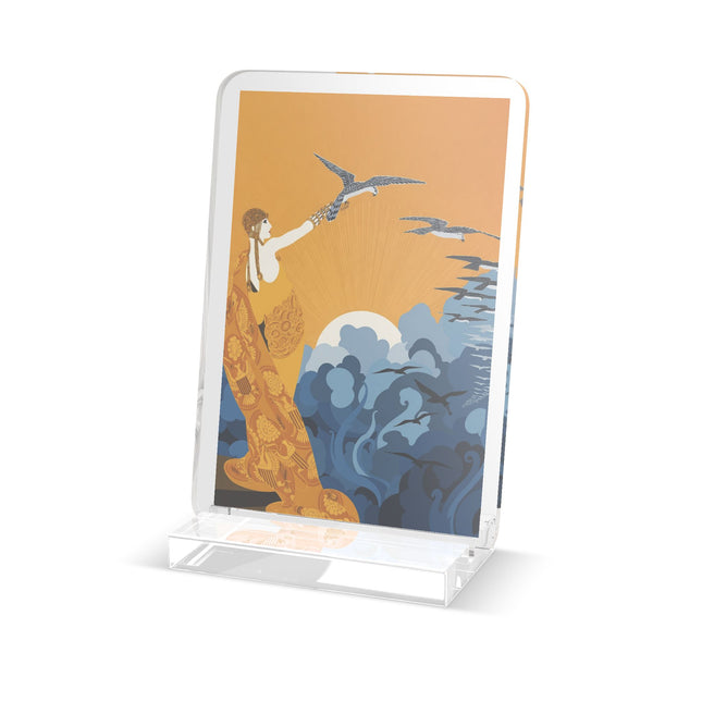 Falcon Mistress Acrylic Plaque – Art Deco Power & Golden Freedom