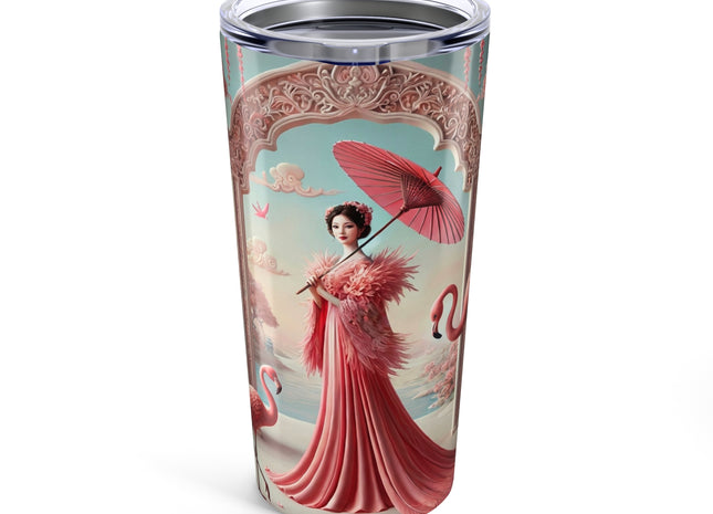 Petals, Porcelain, and Flamingos Tumbler 20oz