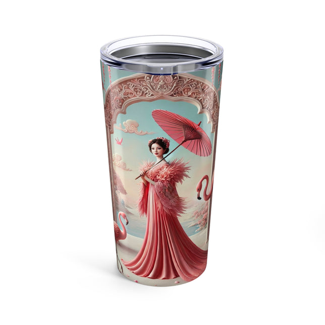 Petals, Porcelain, and Flamingos Tumbler 20oz