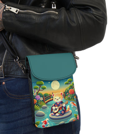 Melodic Kitten by the Koi Pond Small Cell Phone Wallet