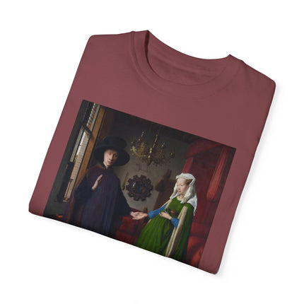 Arnolfini Portrait by Jan Van Eyck Unisex Garment-Dyed T-shirt