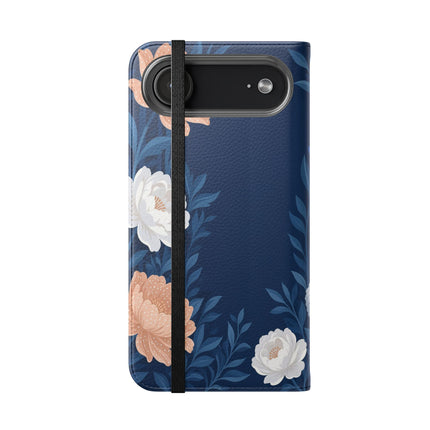 🌙🌸 The Lady Of The Moonlit Flowers Flip Case – Art Deco Floral Reverie
