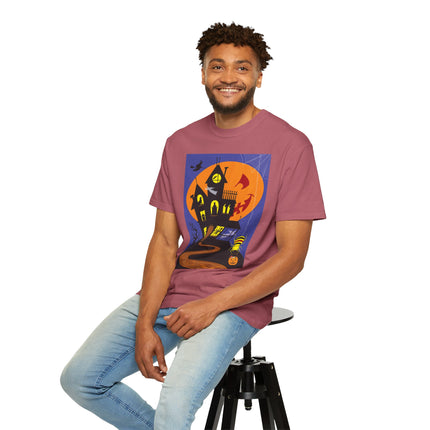 Halloween Night at the Haunted House Unisex Garment-Dyed T-shirt