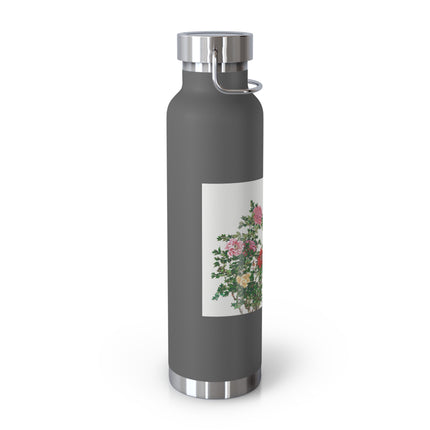Peonies and Birds by Okamoto Shuki Copper Vacuum Insulated Bottle, 22oz