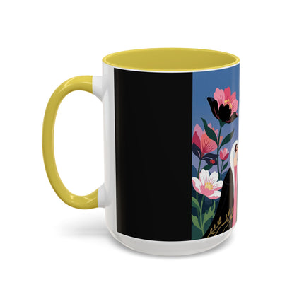 🌹🎄 The Lady Of The Candlelit Rose Tree Colorful Mug – Art Deco Christmas Garden