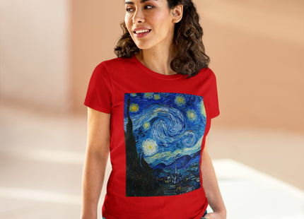 The Starry Night by Vincent Van Gogh Women's Midweight Cotton Tee