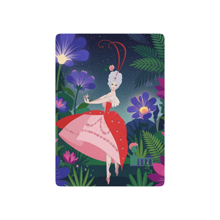 🌙🌺 Moonlight Waltz Among The Blossoms Playing Cards – Art Deco Floral Enchantment