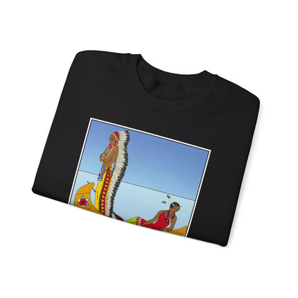 Le long du Missouri (Indian couple on the Missouri River) by George Barbier Heavy Blend™ Crewneck Sweatshirt