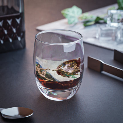 The Creation of Adam by Michelangelo Buonarroti Whiskey Glass