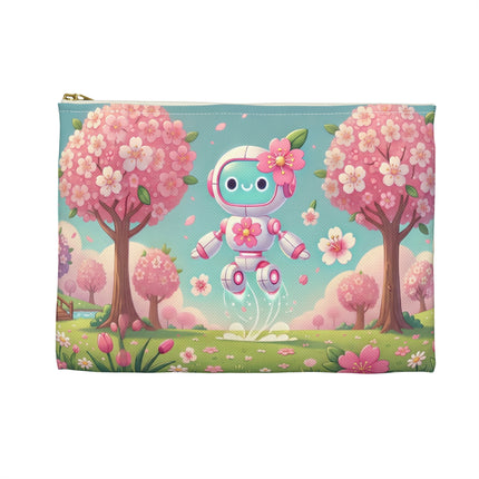 Sakura Sentinel Accessory Pouch – Robot Fairy & Blossom Magic