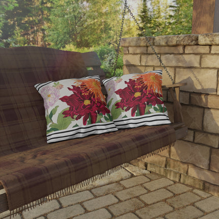 Dahlia Flower by Tanigami Kônan Outdoor Pillows
