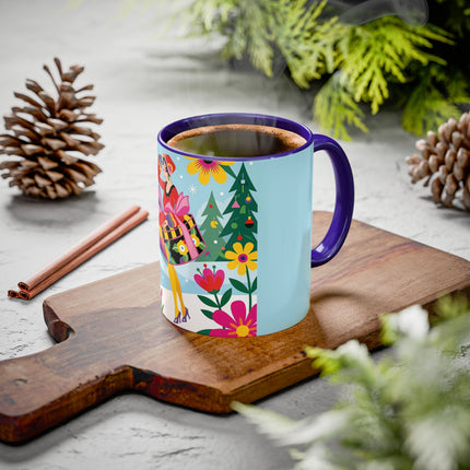 🌸🎄 Christmas In The Winter Garden Colorful Mug – Whimsical Holiday Fantasy
