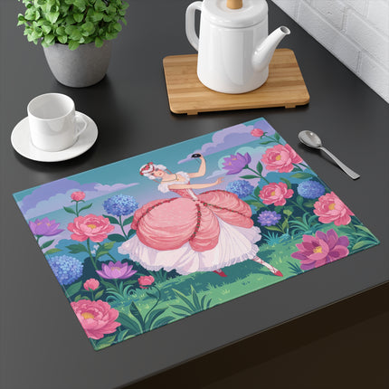 🎭🌸 The Lady Of The Secret Masquerade Placemat – Art Deco Garden Fantasy