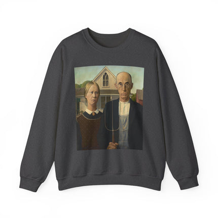 American Gothic by Grant Wood Heavy Blend™ Crewneck Sweatshirt