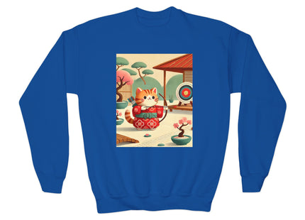 Archer Kitten in the Zen Garden Youth Crewneck Sweatshirt