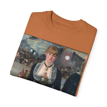 A Bar at the Folies-Bergère by Edouard Manet Unisex Garment-Dyed T-shirt