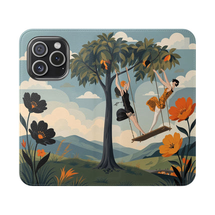 🌳🌺 The Ladies Of The Garden Swing Flip Case – Art Deco Floral Adventure