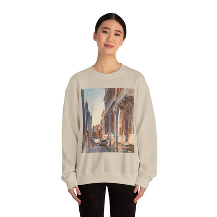 Gondola Moorings on the Grand Canal by John Singer Sargent Heavy Blend™ Crewneck Sweatshirt