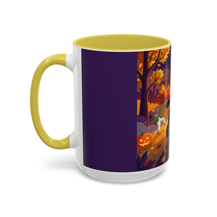 🐈‍⬛🎻 The Black Cat's Moonlit Melody Colorful Mug – Whimsical Halloween Music