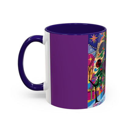 🎄✨ Christmas Among The Twinkling Trees Colorful Mug – Art Deco Holiday Fantasy