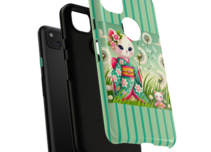 Geisha Kitten and the Dandelion Phone Cases