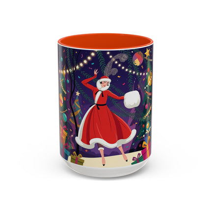 🎄❄️ The Christmas Snowball Dance Colorful Mug – Whimsical Holiday Fashion Fantasy