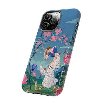 🌸☂️ The Lady Of The Falling Blossoms Phone Case – Art Deco Garden Whimsy