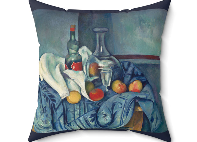 The Peppermint Bottle by Paul Cézanne Spun Polyester Square Pillow