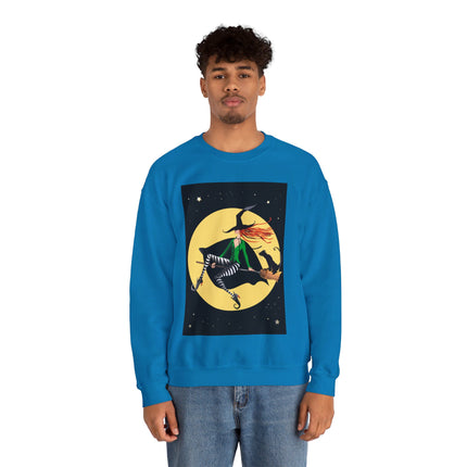 A Witch’s Moonlit Flight Unisex Heavy Blend™ Crewneck Sweatshirt