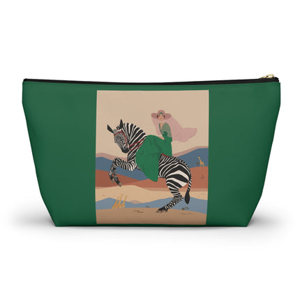 Zebra Rider Cosmetic Bag – Safari Chic & Art Deco Elegance