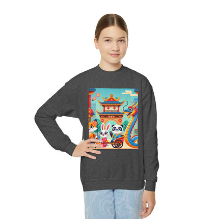 Lantern Street Dragon Parade Youth Crewneck Sweatshirt – Festive Energy, Culture & Playful Adventure