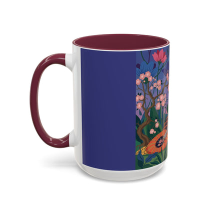 The Garden Of Quiet Reverie Colorful Mugs – Art Deco Botanical Serenity