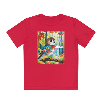 Baby Hawk Plays in Forest Youth Competitor Tee