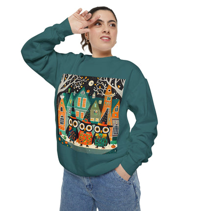 Night of the Trick-or-Treating Owlets Unisex Garment-Dyed Sweatshirt