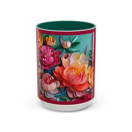 Peonies in Full Bloom Colorful Mugs (11oz, 15oz)