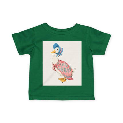 🪿🌸 The Little Pink Garden Goose Infant Fine Jersey Tee – Whimsical Storybook Charm