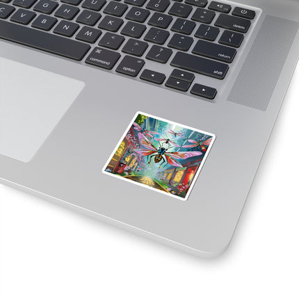 Neon Swarm Kiss-Cut Stickers (4 Sizes)