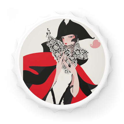 Crimson Masquerade Bottle Opener – Dramatic Grace & Bold Elegance
