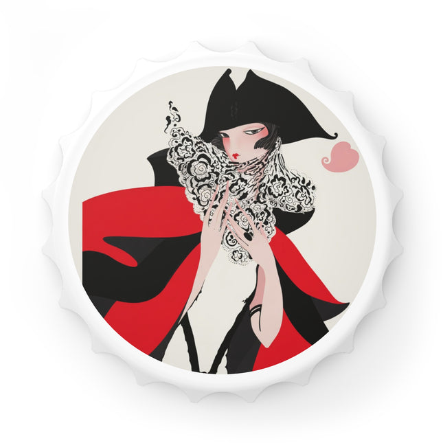 Crimson Masquerade Bottle Opener – Dramatic Grace & Bold Elegance