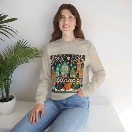 Night of the Trick-or-Treating Owlets Unisex Heavy Blend™ Crewneck Sweatshirt