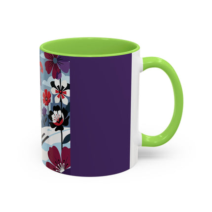 🎿❄️ The Winter Flower Skier Colorful Mug – Art Deco Alpine Fantasy